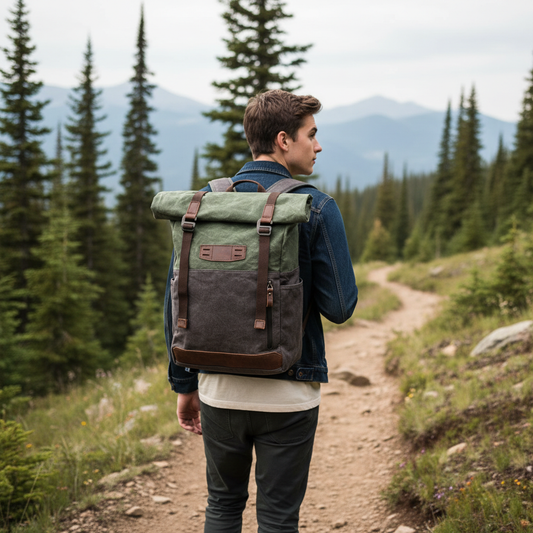 Roll-top Backpack Back View