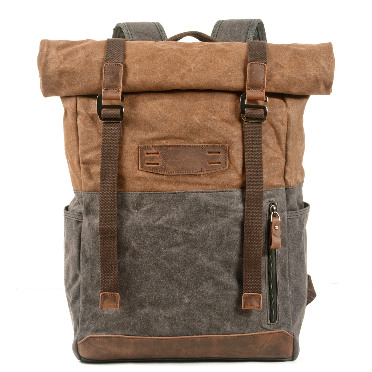 Vintage Canvas Rucksack Roll Top