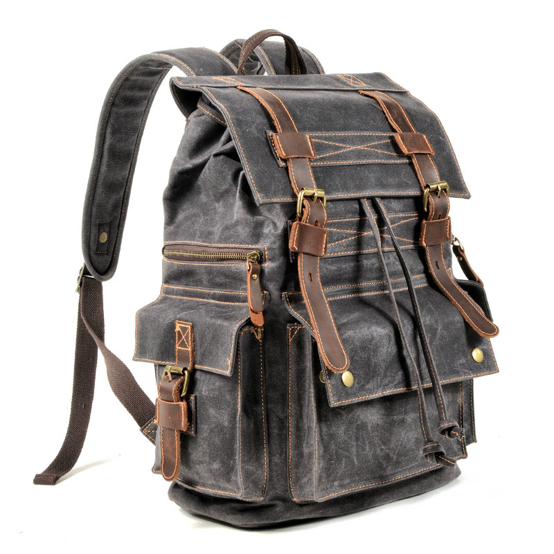 Waxed Drawstring Backpack