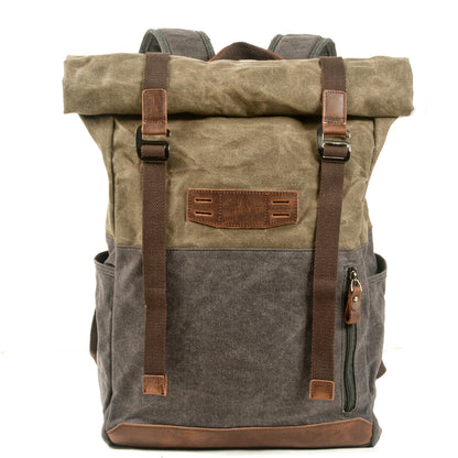 Vintage Canvas Rucksack Roll Top