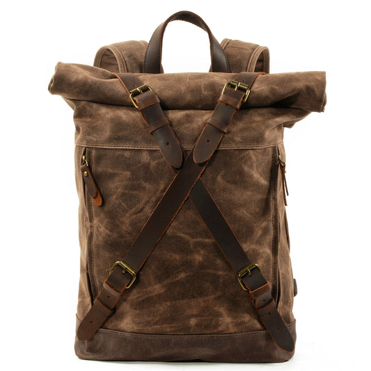 Men's Roll Top Canvas Backpack