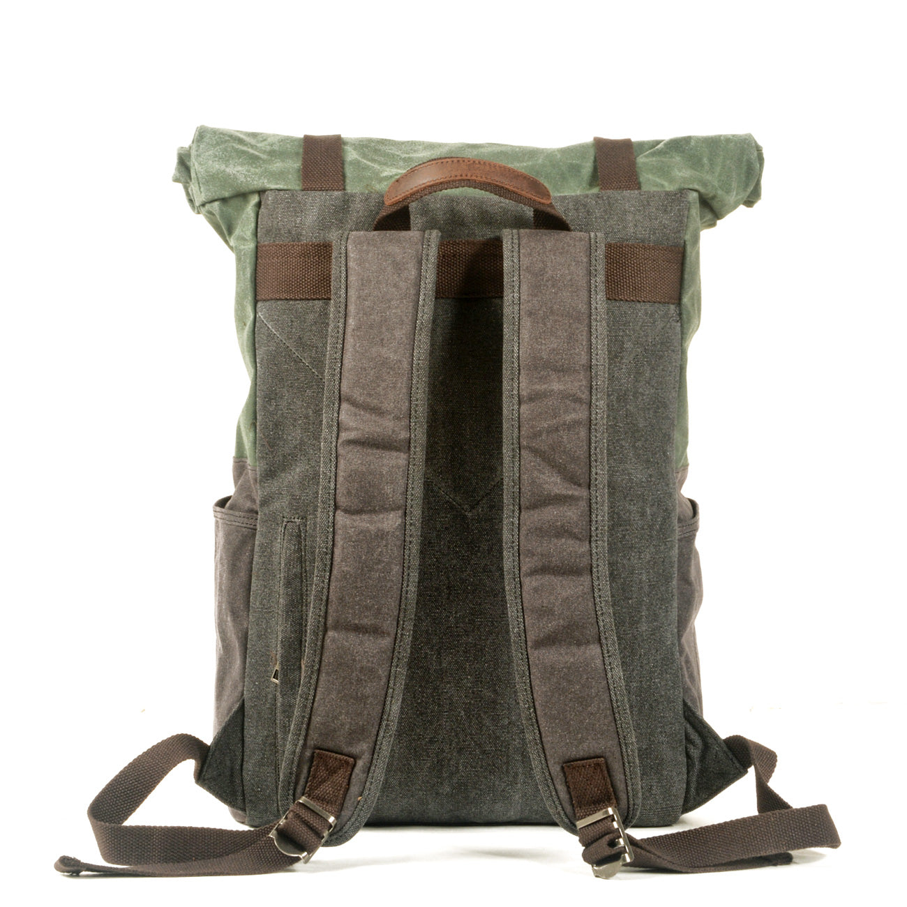 Vintage Canvas Rucksack Roll Top