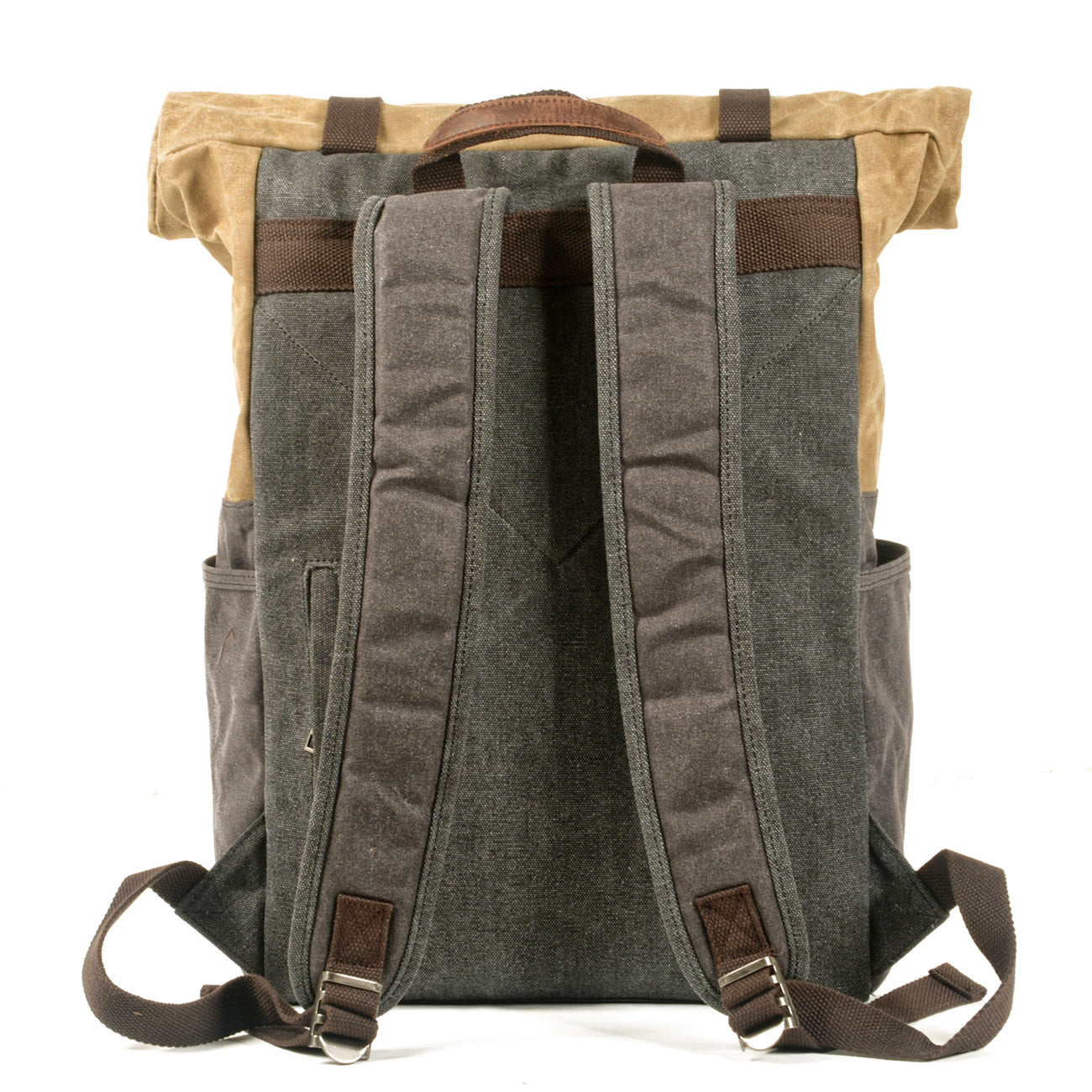 Vintage Canvas Rucksack Roll Top