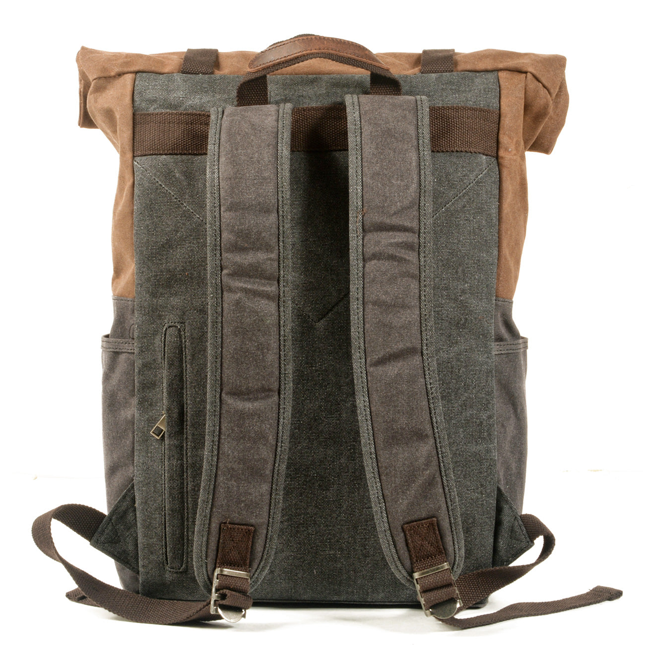 Vintage Canvas Rucksack Roll Top