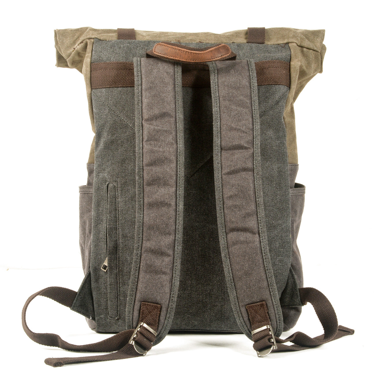 Vintage Canvas Rucksack Roll Top