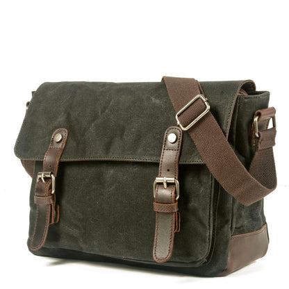 Waxed Messenger Bag for Men