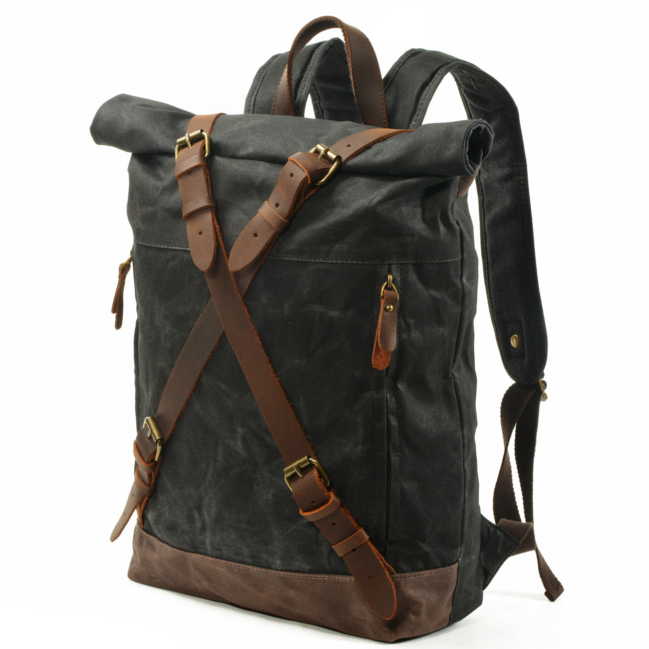 Men's Roll Top Canvas Backpack