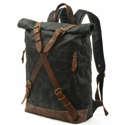 Men's Roll Top Canvas Backpack