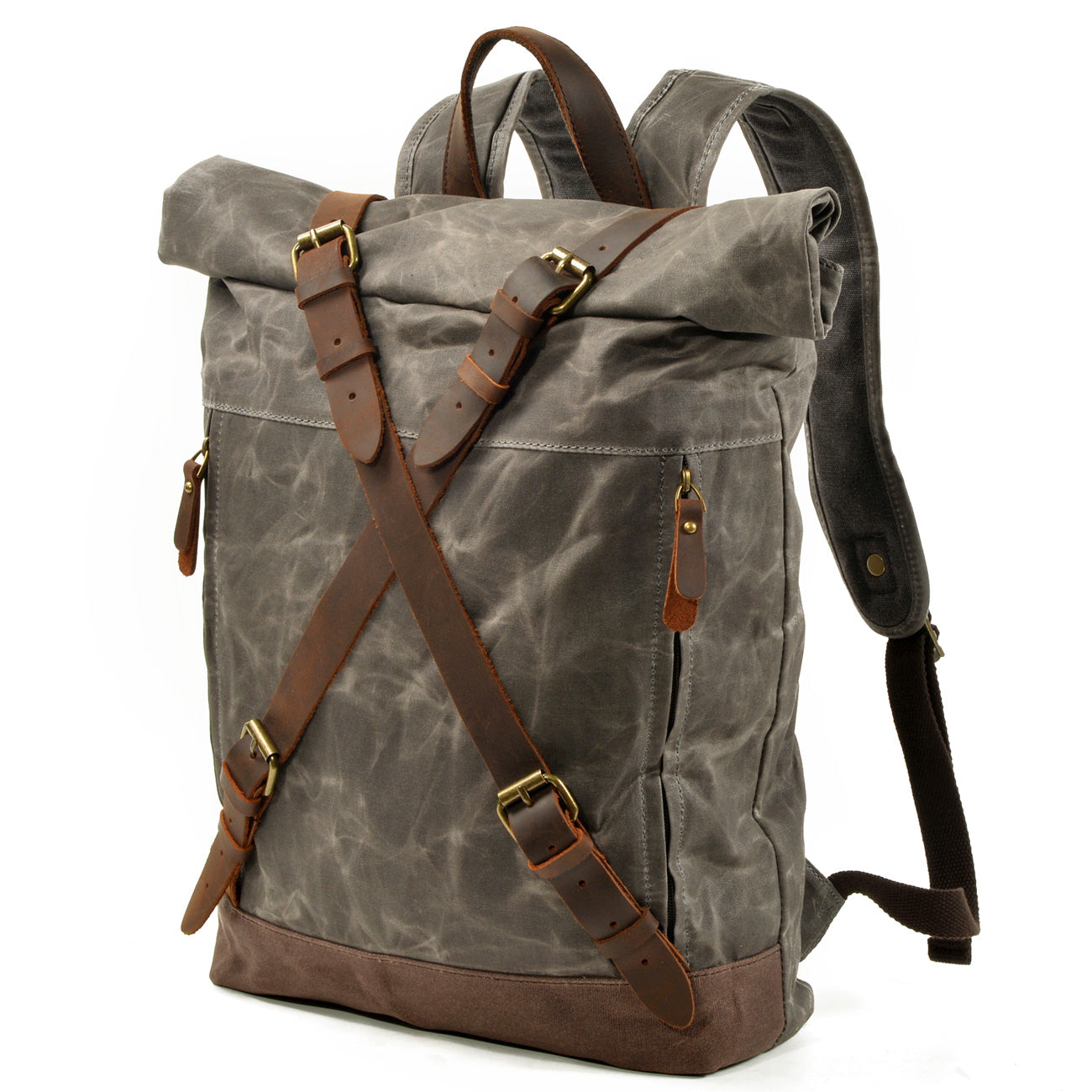 Men's Roll Top Canvas Backpack