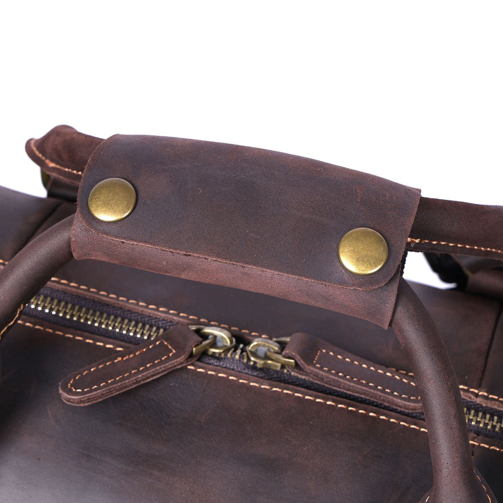 2 Size Retro Leather Traveling Bag