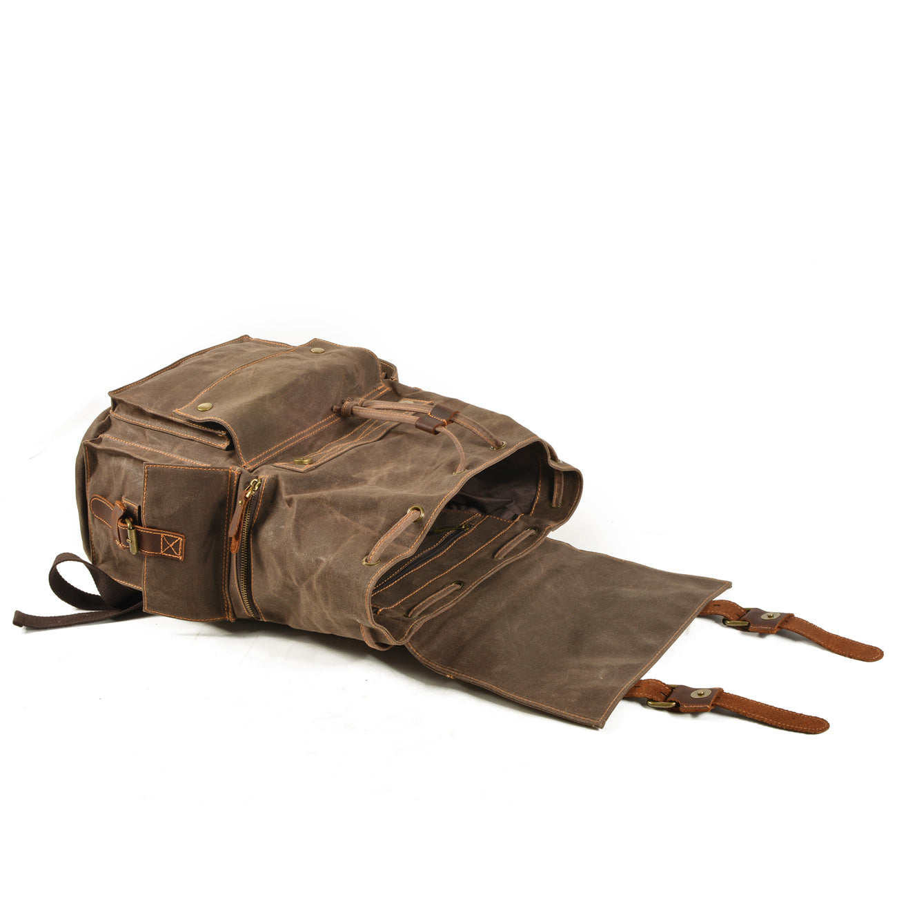 Waxed Drawstring Backpack