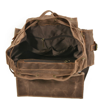 Waxed Drawstring Backpack