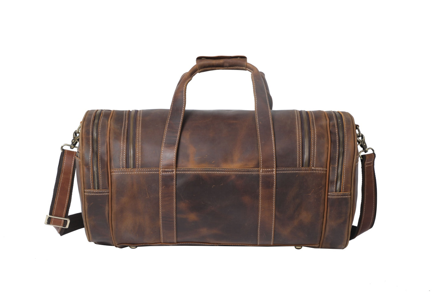 Brown Leather Barrel Bag