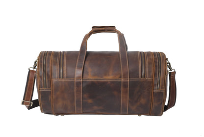 Brown Leather Barrel Bag