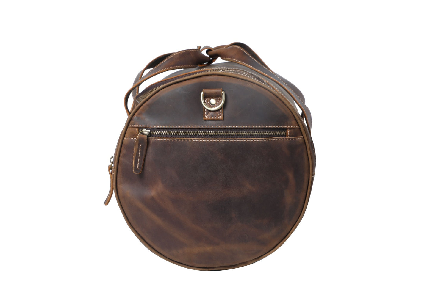 Brown Leather Barrel Bag