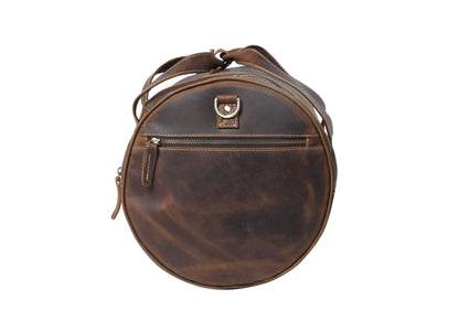Brown Leather Barrel Bag