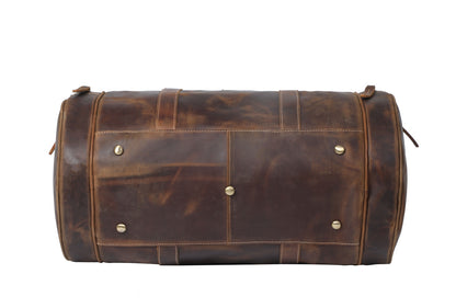 Brown Leather Barrel Bag