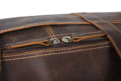 Brown Leather Barrel Bag