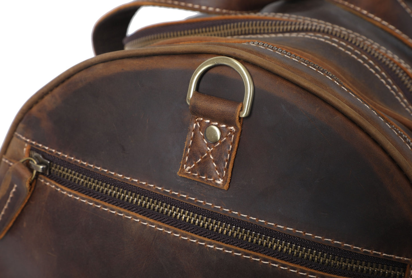 Brown Leather Barrel Bag