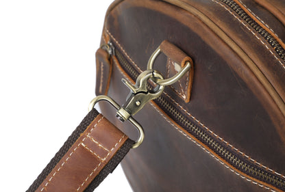Brown Leather Barrel Bag