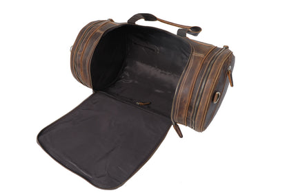 Brown Leather Barrel Bag