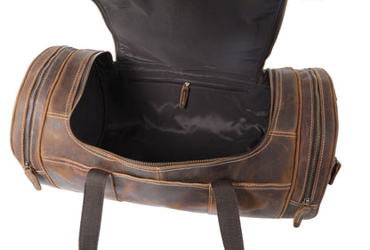 Brown Leather Barrel Bag