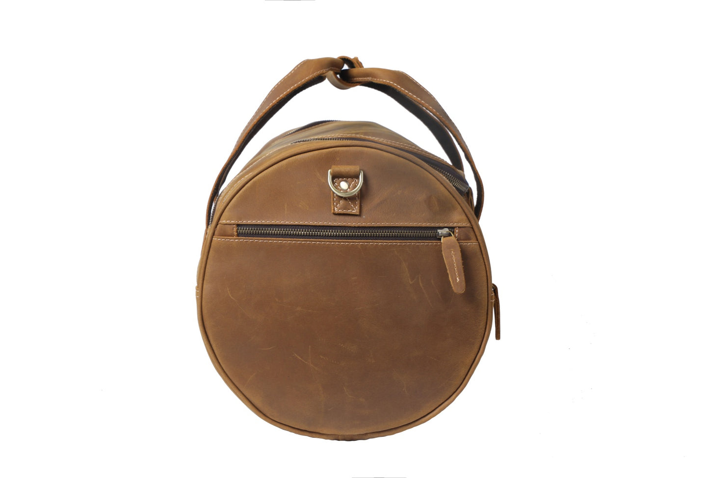 Brown Leather Barrel Bag