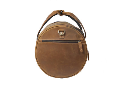 Brown Leather Barrel Bag