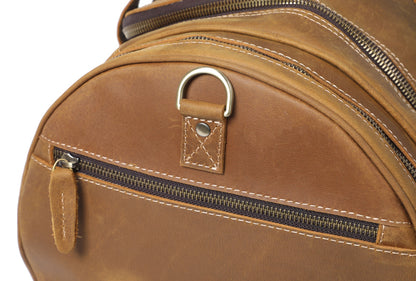 Brown Leather Barrel Bag