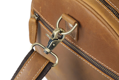 Brown Leather Barrel Bag