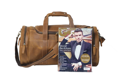 Brown Leather Barrel Bag