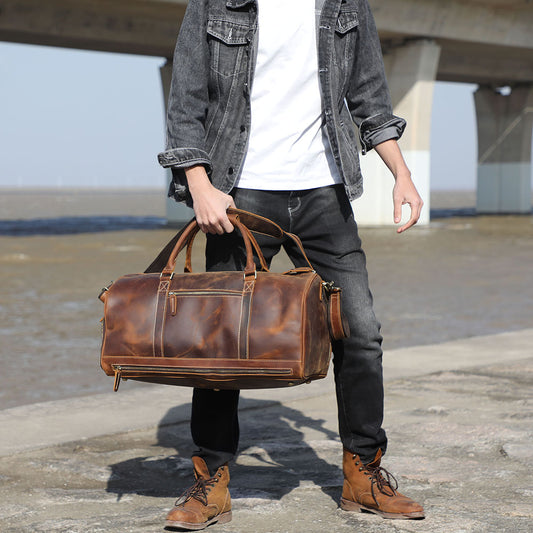 Large Capacity Leather Weekend bag
