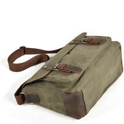 Waxed Messenger Bag for Men