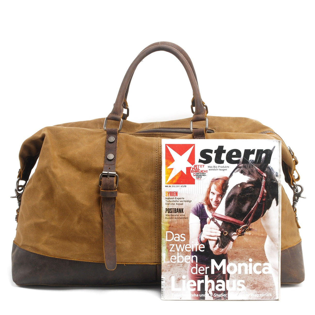 Durable Waxed Canvas Duffle Bag for Men