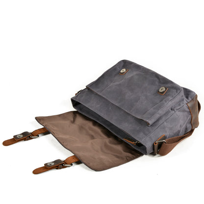 Waxed Messenger Bag for Men