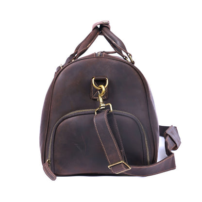 2 Size Retro Leather Traveling Bag