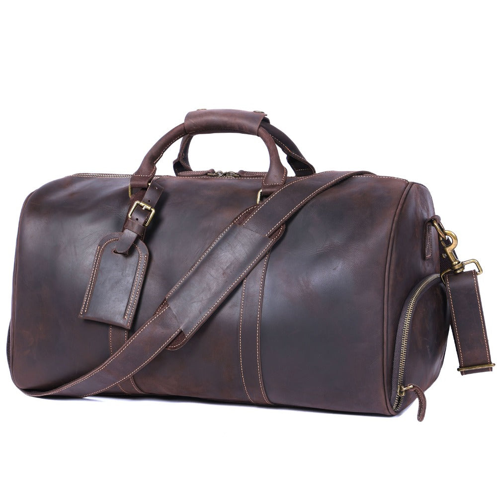 2 Size Retro Leather Traveling Bag