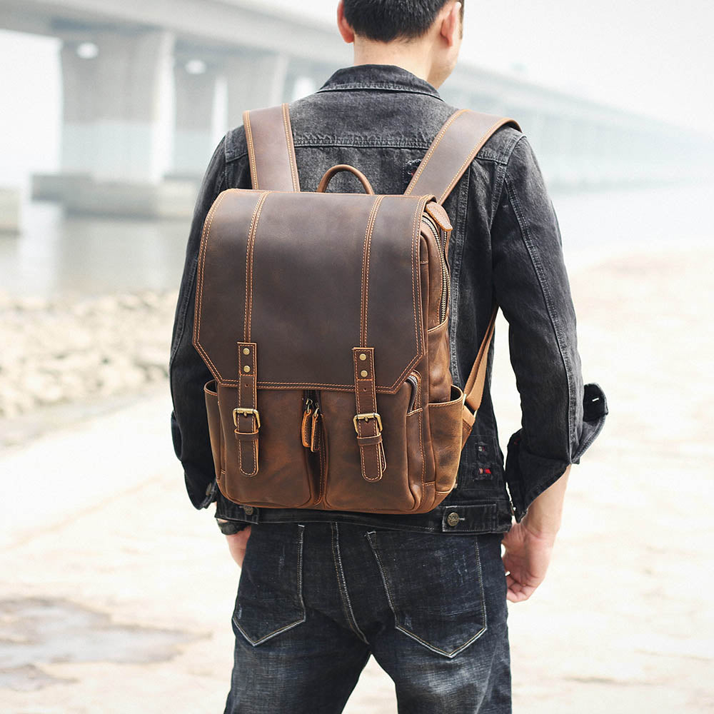 Durable Leather Backpack