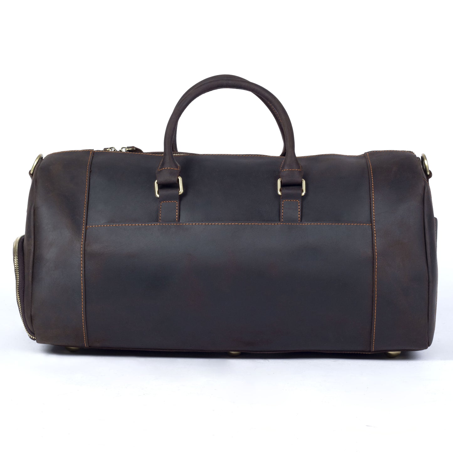 19 Inch Leather Duffel Bag with Shoe Pocket