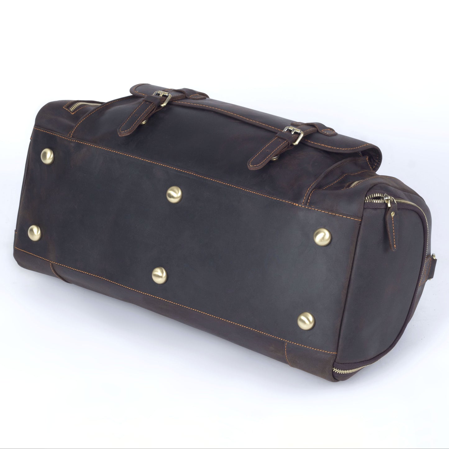 19 Inch Leather Duffel Bag with Shoe Pocket