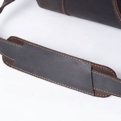 19 Inch Leather Duffel Bag with Shoe Pocket