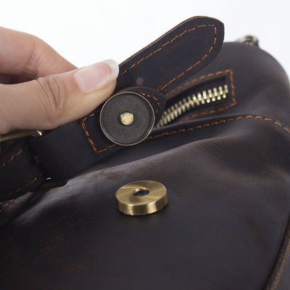 19 Inch Leather Duffel Bag with Shoe Pocket