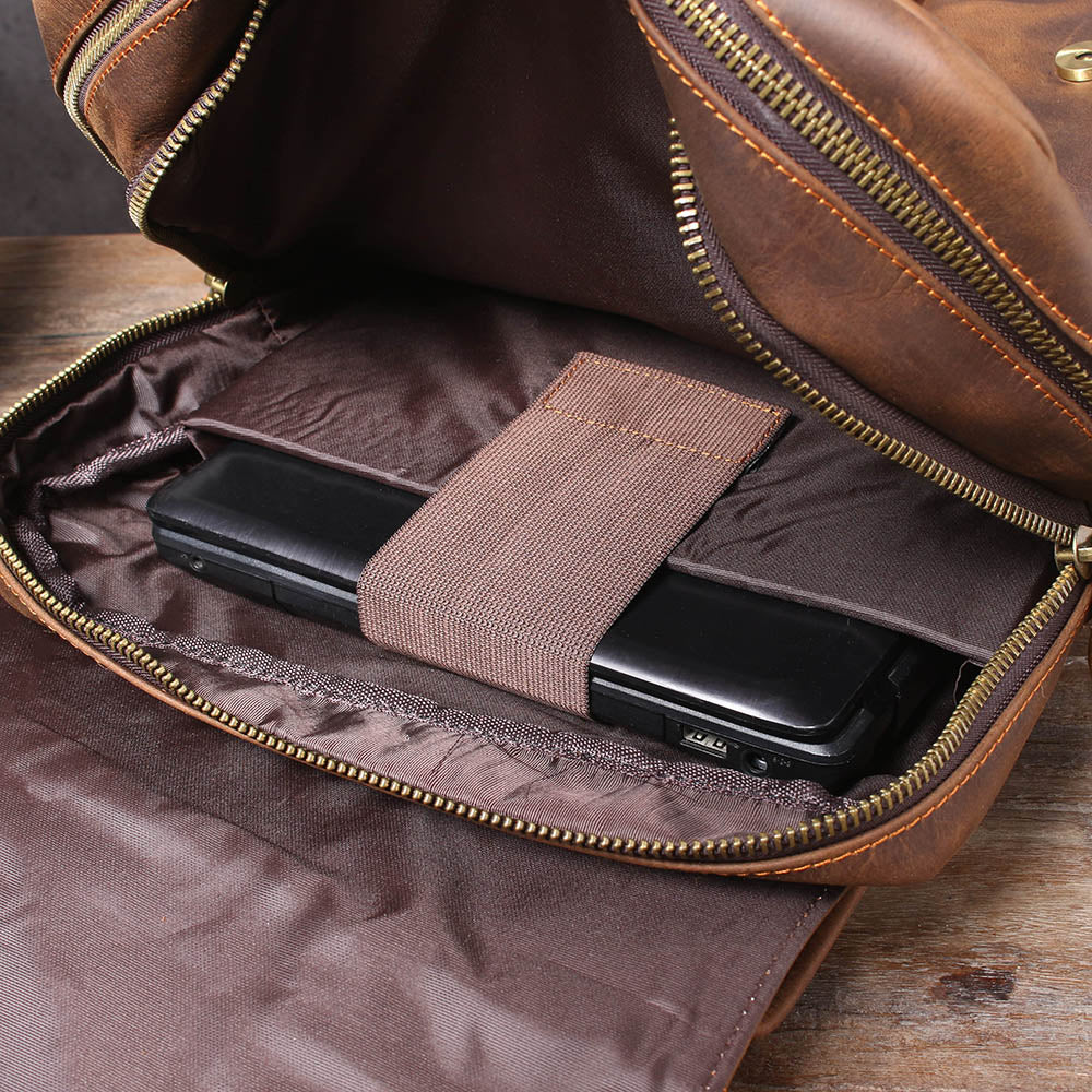 Durable Leather Backpack