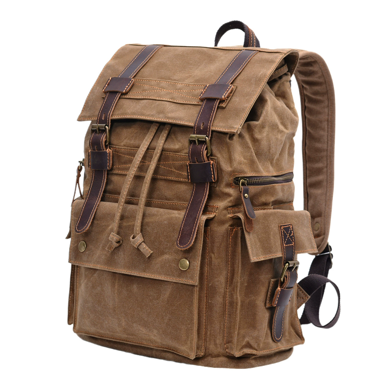 Waxed Drawstring Backpack