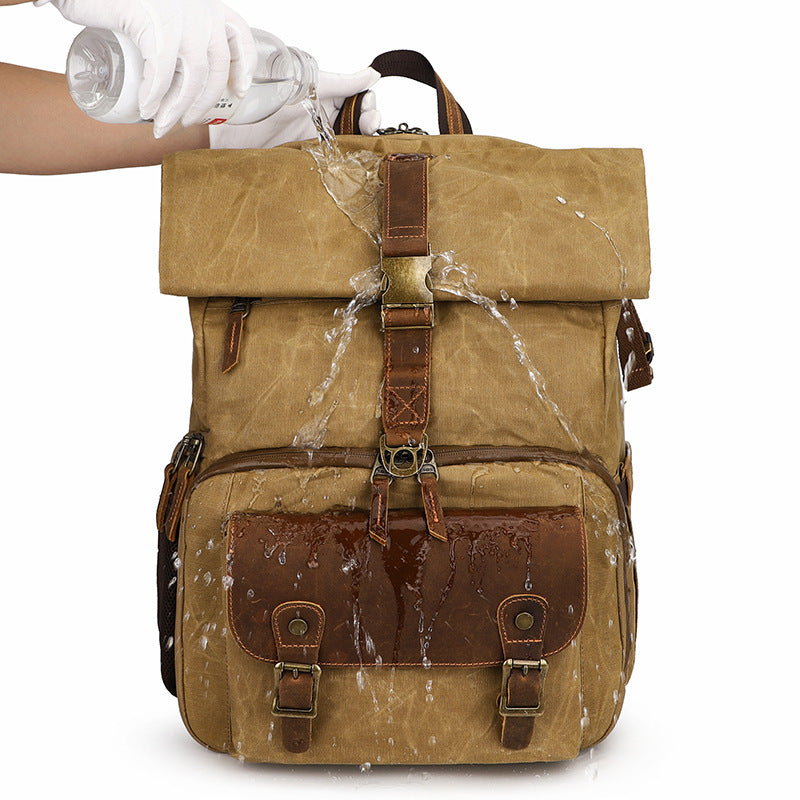 Roll Top Canvas DSLR Daypack