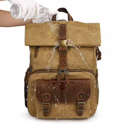 Roll Top Canvas DSLR Daypack