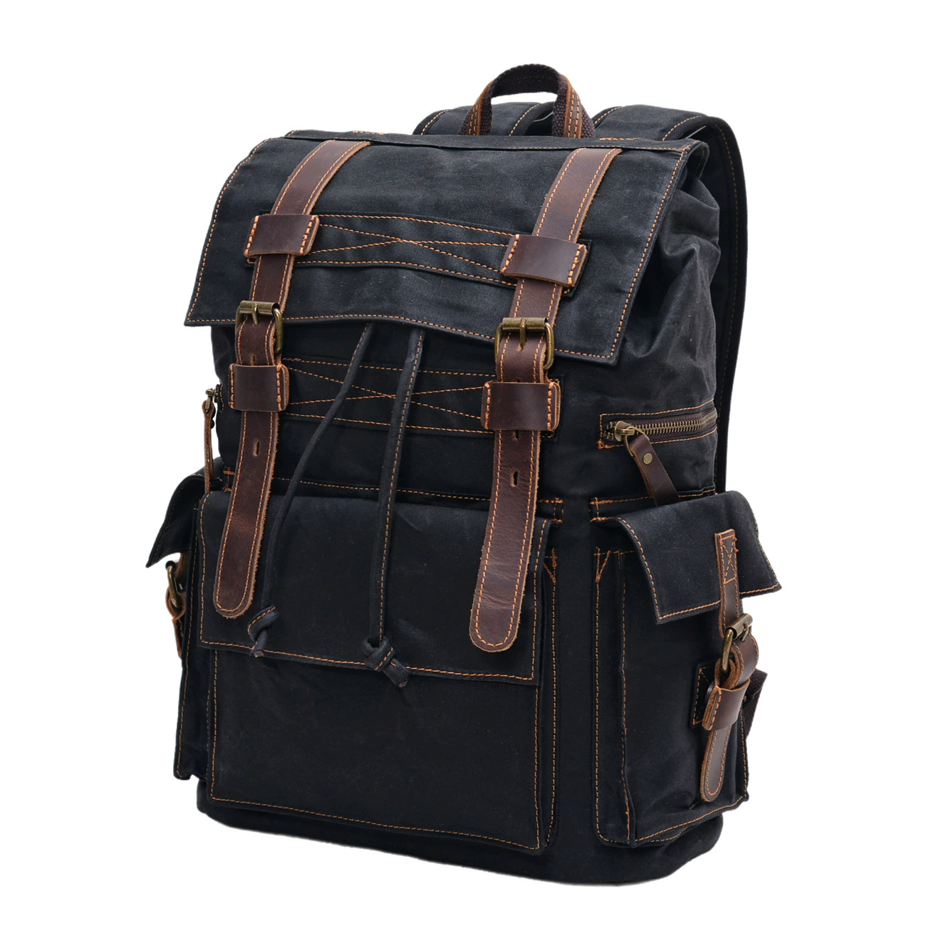 Waxed Drawstring Backpack