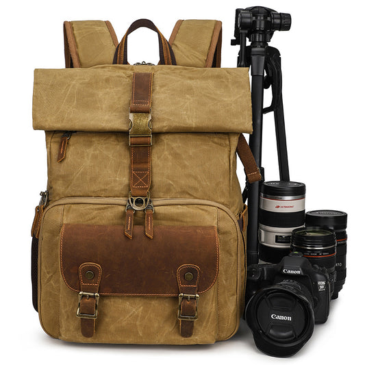 Roll Top Canvas DSLR Daypack