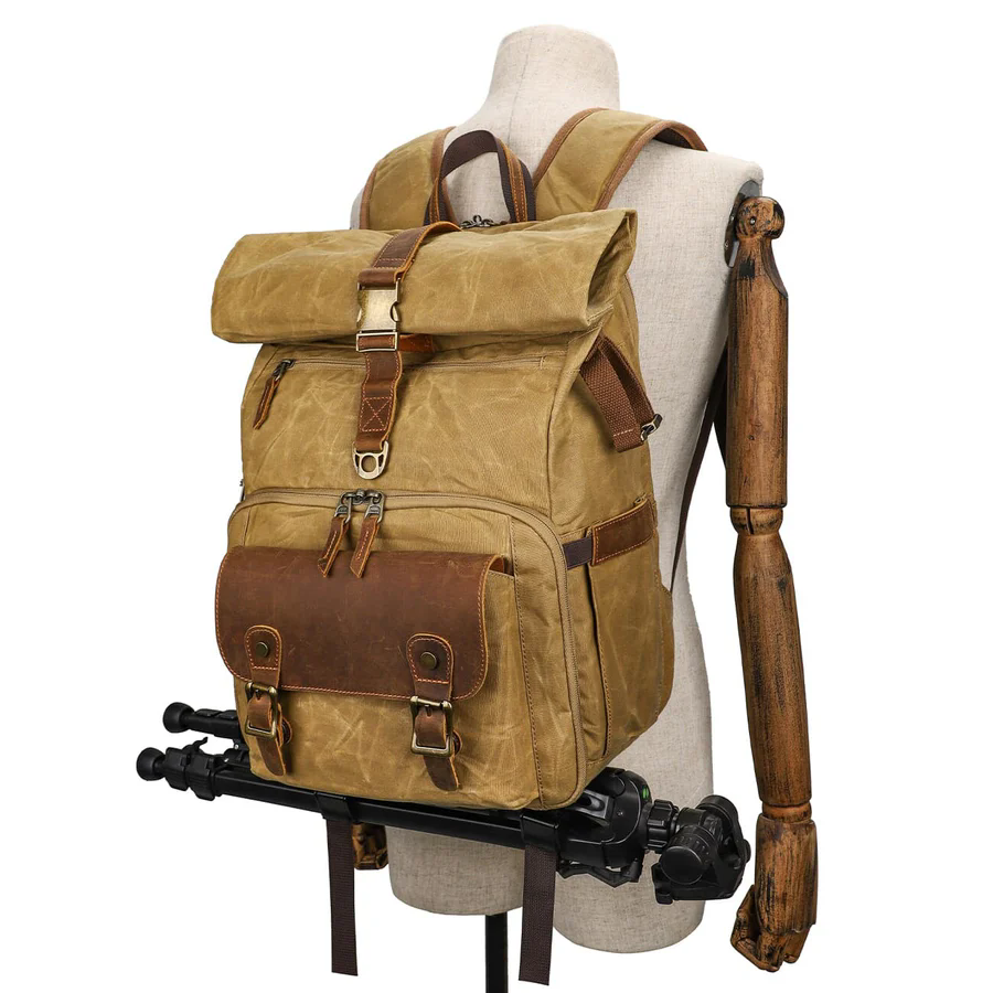 Roll Top Canvas DSLR Daypack