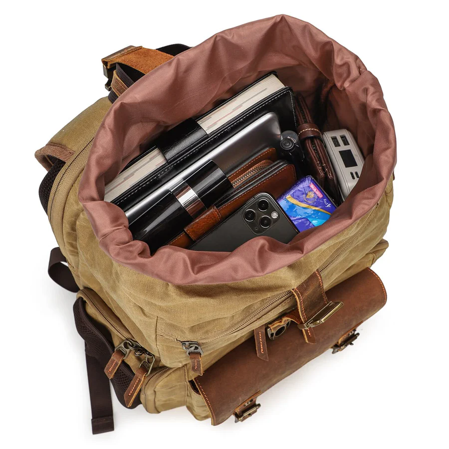 Roll Top Canvas DSLR Daypack